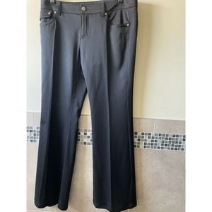 NWOT ROBERTO CAVALLI Wool Blend Black Flared Leg Pants SZ 46 Made in Italy